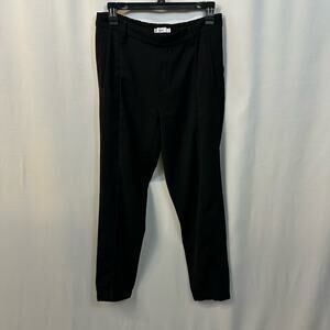 Vince Satin Piped Black Elastic Waist Jogger Pull On Relaxed Trouser Pant Small